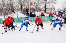 Фотография. Товарищеский хоккейный матч в п. Рассвет в честь 23 февраля