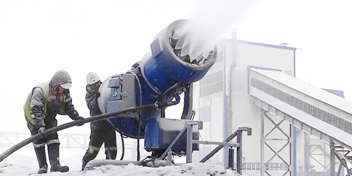 Разрез Берёзовский впервые в Кузбассе применил снегогенераторы для пылеподавления  на обогатительной фабрике. Стройсервис